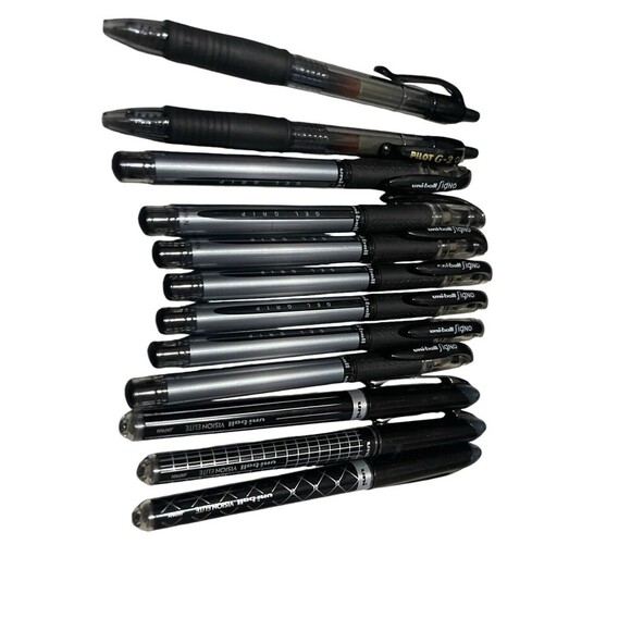Lot of 12 uni-ball Mix Uni-ball / Signo Rollerball Pens Black Ink - Picture 7 of 7